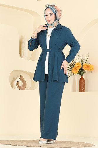 moda selvim طقم بترولي 374ASN888 - Thumbnail