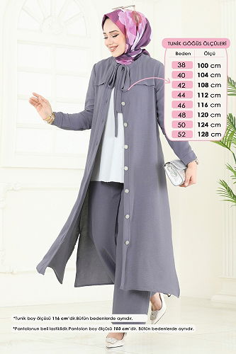 moda selvim Combined 374DVL817 Gray - Thumbnail