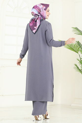 moda selvim طقم رمادي 374DVL817 - Thumbnail