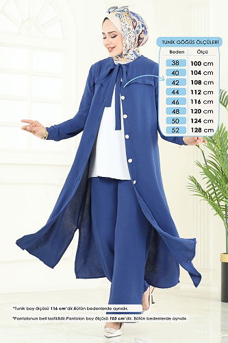 moda selvim طقم ازرق 374DVL817 - Thumbnail