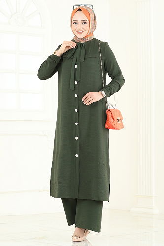 moda selvim طقم اخضر عفني 374DVL817 - Thumbnail