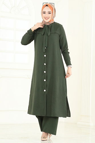 moda selvim طقم اخضر عفني 374DVL817 - Thumbnail