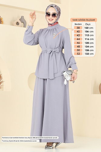 moda selvim طقم رمادي 375DVL817 - Thumbnail
