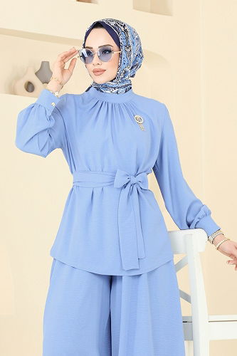 moda selvim Combined 375DVL817 Light Indigo - Thumbnail