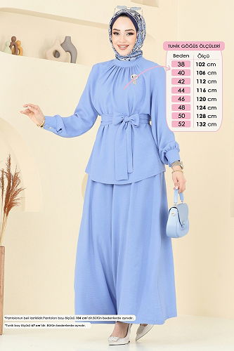 moda selvim طقم أزرق فاتح 375DVL817 - Thumbnail