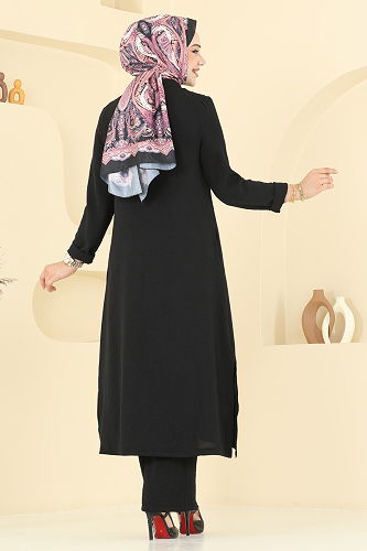 moda selvim طقم أسود 379DVL817 - Thumbnail