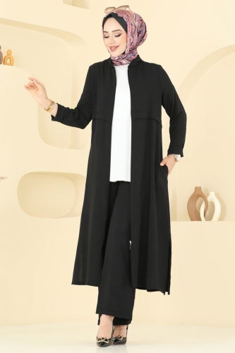 moda selvim طقم أسود 379DVL817 - Thumbnail
