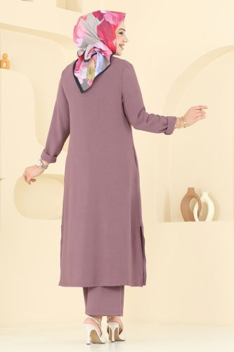 moda selvim طقم ليلكي غامق 379DVL817 - Thumbnail