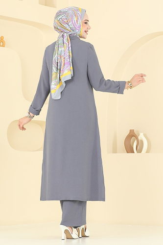 moda selvim طقم رمادي 379DVL817 - Thumbnail