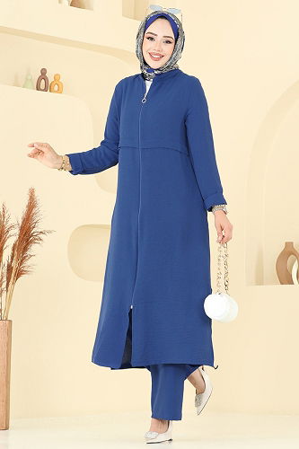 moda selvim طقم ازرق 379DVL817 - Thumbnail