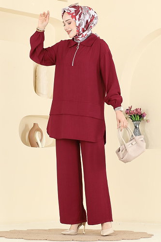 moda selvim Combined 3800HBS856 Burgundy - Thumbnail