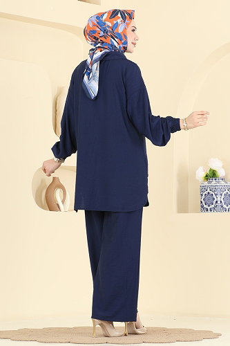 moda selvim طقم كحلي 3800HBS856 - Thumbnail
