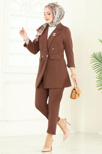 moda selvim طقم عسلي 380MP806 - Thumbnail