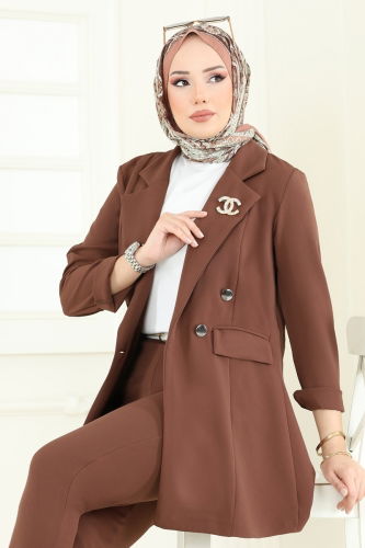 moda selvim طقم عسلي 380MP806 - Thumbnail