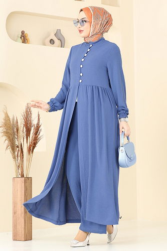 moda selvim طقم ازرق 383DVL817 - Thumbnail