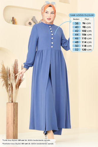 moda selvim طقم ازرق 383DVL817 - Thumbnail