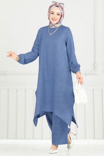 moda selvim طقم ازرق 385DVL817 - Thumbnail