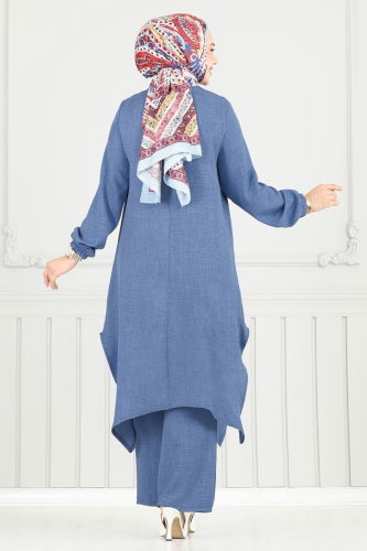 moda selvim طقم ازرق 385DVL817 - Thumbnail