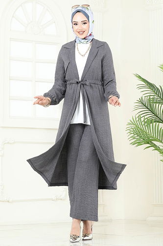 moda selvim طقم رمادي 387DVL817 - Thumbnail