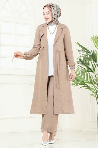 moda selvim طقم بيج 387DVL817 - Thumbnail