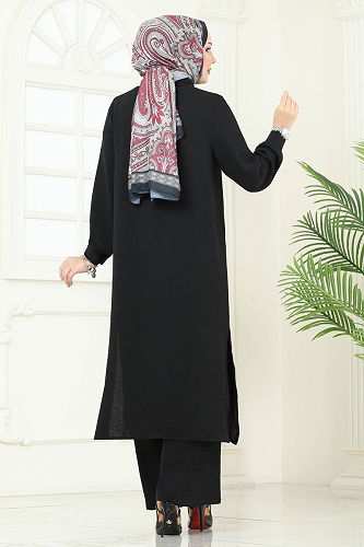 moda selvim طقم أسود 388DVL817 - Thumbnail