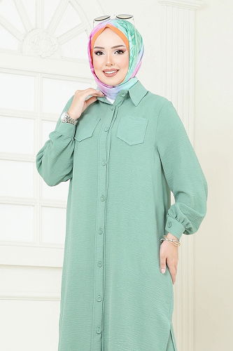 moda selvim طقم اخضر فاتح 388DVL817 - Thumbnail