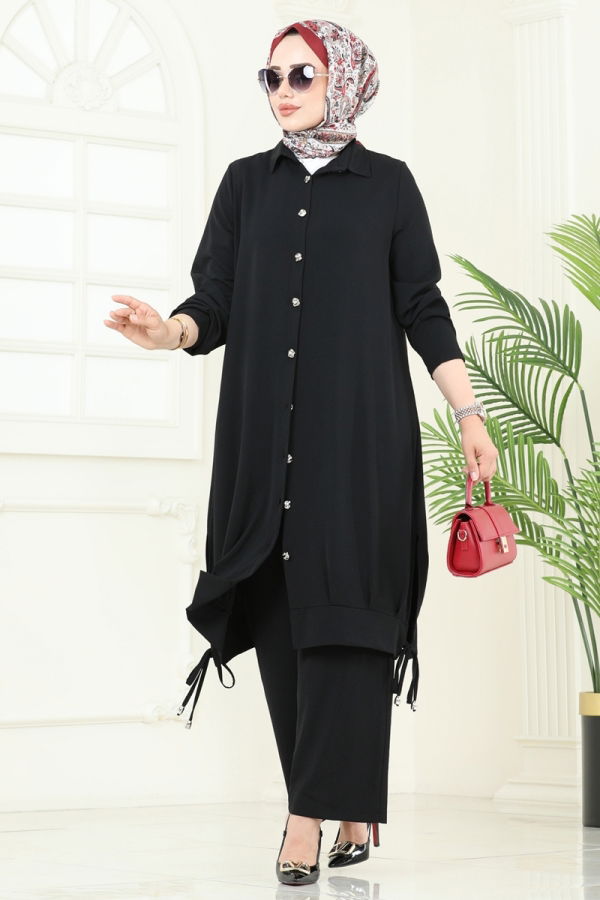 Modaselvim Hijab Combinations Combined 389DVL817 Black
