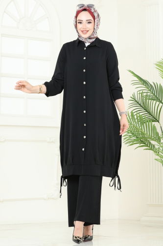 moda selvim طقم أسود 389DVL817 - Thumbnail