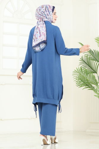 moda selvim طقم ازرق 389DVL817 - Thumbnail