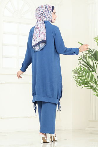 moda selvim طقم ازرق 389DVL817 - Thumbnail