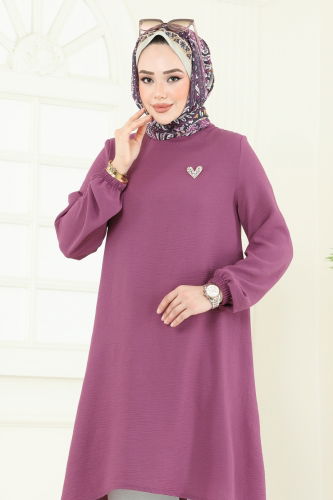 moda selvim Combined 392DVL817 Dark Lilac & Ecru - Thumbnail