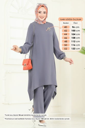 moda selvim Combined 392DVL817 Gray - Thumbnail