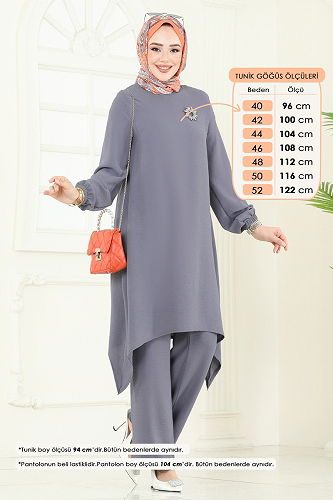 moda selvim Combined 392DVL817 Gray - Thumbnail