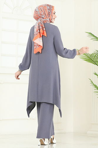 moda selvim طقم رمادي 392DVL817 - Thumbnail