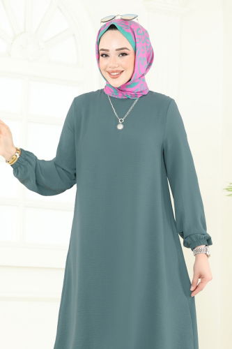 moda selvim طقم أخضر باهت 392DVL817 - Thumbnail