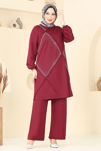 moda selvim Combined 393DVL817 Burgundy - Thumbnail