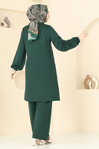 moda selvim طقم زيتي 393DVL817 - Thumbnail