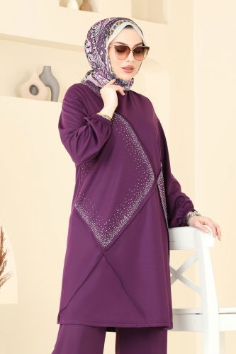 moda selvim Combined 393DVL817 Purple - Thumbnail