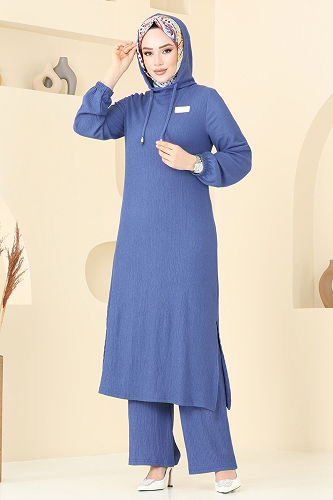 moda selvim طقم ازرق 395DVL817 - Thumbnail