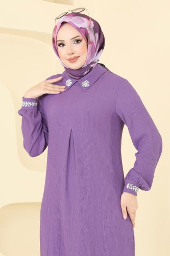 moda selvim طقم ليلكي 398DVL817 - Thumbnail