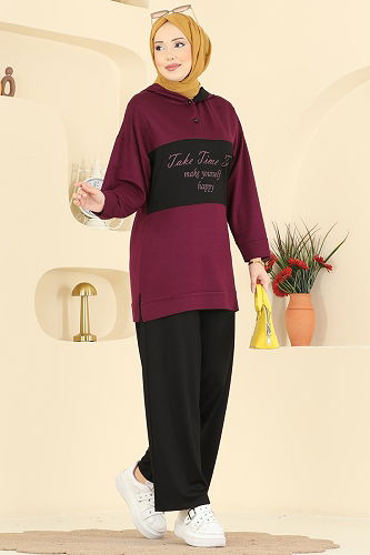 moda selvim Combined 3997UZ662 Burgundy & Black - Thumbnail