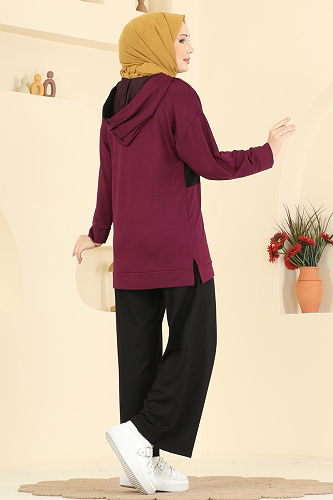 moda selvim Combined 3997UZ662 Burgundy & Black - Thumbnail