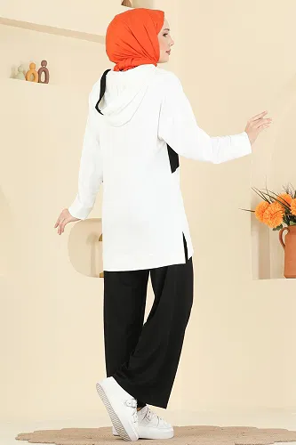 moda selvim طقم سكري واسود 3997UZ662 - Thumbnail