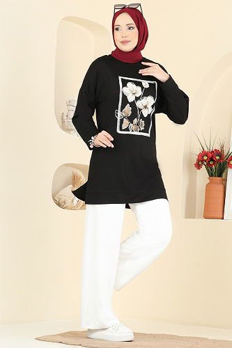 moda selvim Combined 3998UZ662 Black&Ecru - Thumbnail