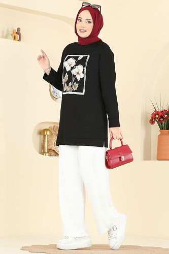 moda selvim Combined 3998UZ662 Black&Ecru - Thumbnail