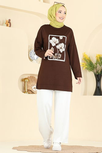 moda selvim Combined 3998UZ662 Brown&Ekru - Thumbnail