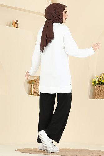 moda selvim طقم سكري واسود 3998UZ662 - Thumbnail