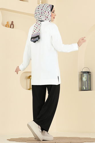 moda selvim طقم سكري واسود 3999UZ662 - Thumbnail