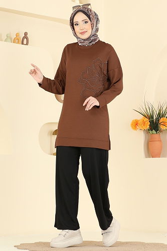 moda selvim Combined 3999UZ662 Light Brown & Black - Thumbnail