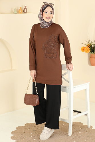 moda selvim Combined 3999UZ662 Light Brown & Black - Thumbnail